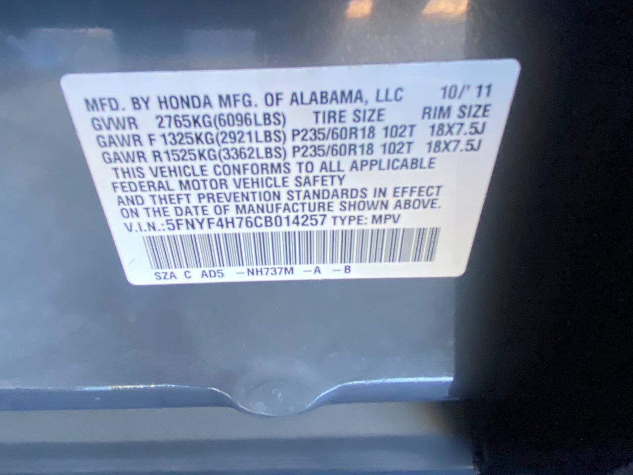 Used 2012 Honda Pilot EX-L image 59