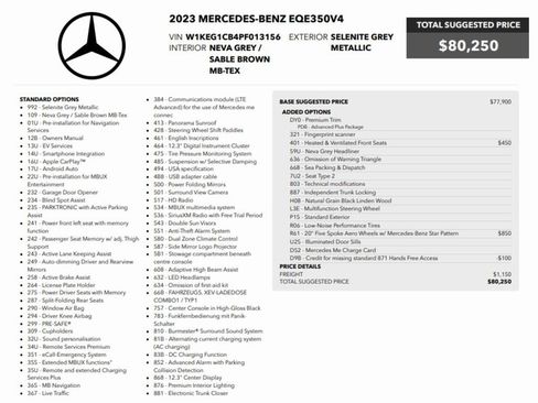 Used 2023 Mercedes-Benz EQE 350+ 4MATIC Sedan image 2