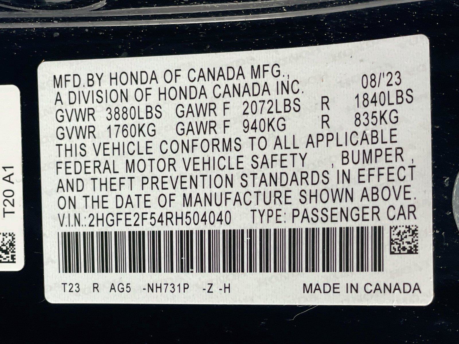 Certified 2024 Honda Civic Sport image 34