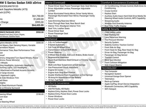 Used 2020 BMW 540i xDrive w/ Convenience Package image 7