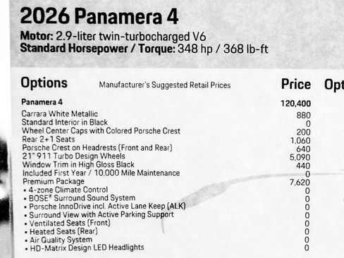 New 2026 Porsche Panamera 4 AWD/4WD image 28