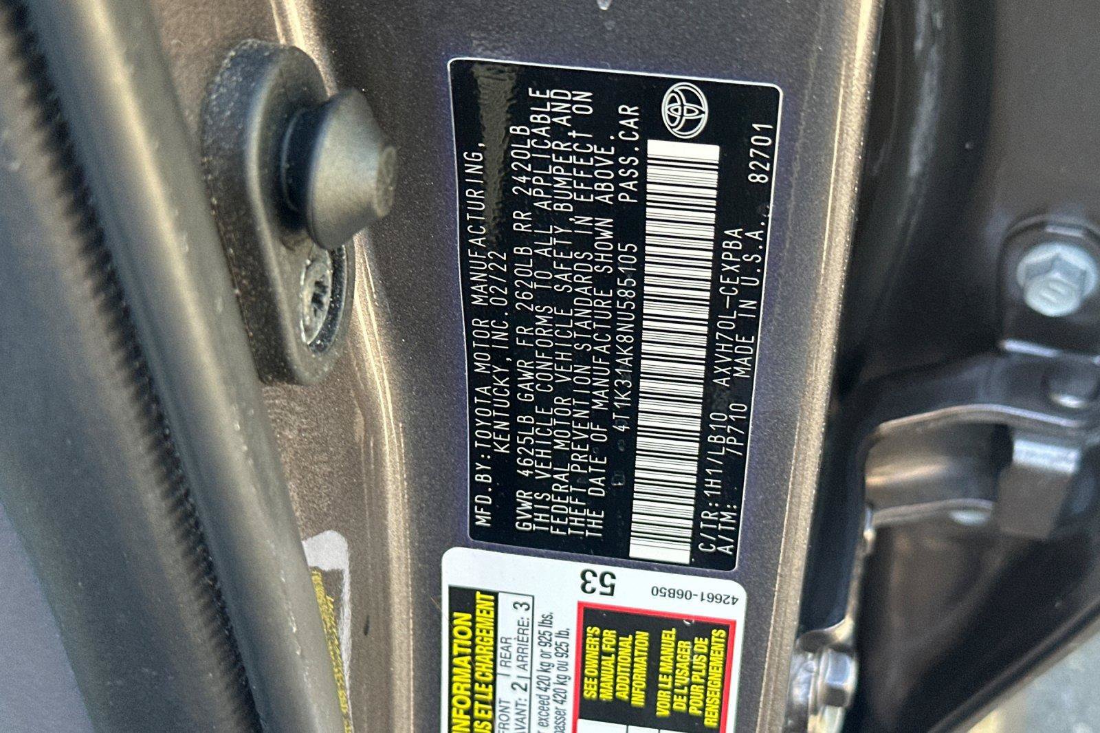 Used 2022 Toyota Camry XSE FWD image 26