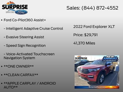 Used 2022 Ford Explorer XLT w/ Equipment Group 202A AWD/4WD image 13