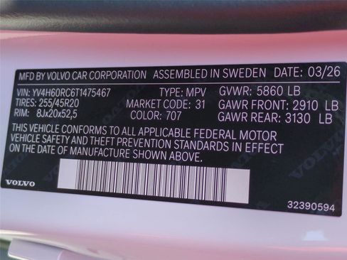 New 2026 Volvo XC60 T8 Plus w/ Protection Package Premier AWD/4WD image 24