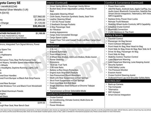 Used 2024 Toyota Camry SE w/ Cold Weather Package FWD image 3