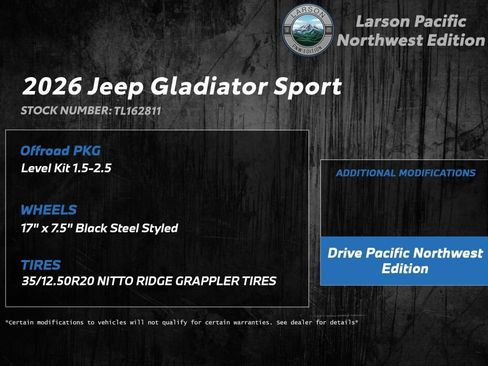 New 2026 Jeep Gladiator Sport image 3