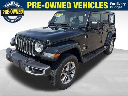 Used 2021 Jeep Wrangler Unlimited Sahara w/ Uconnect 4C Nav & Sound Group AWD/4WD image 1