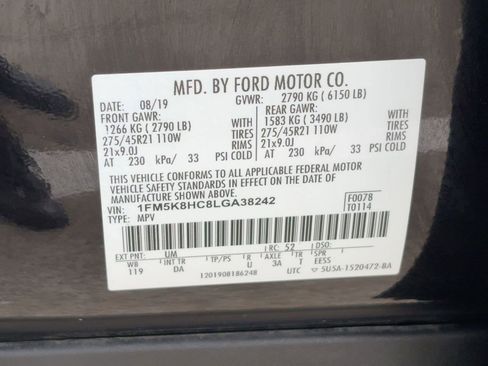 Used 2020 Ford Explorer Platinum w/ Premium Technology Package image 19