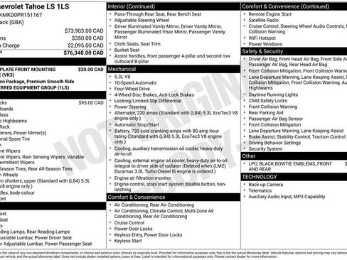 Used 2023 Chevrolet Tahoe LS AWD/4WD image 3