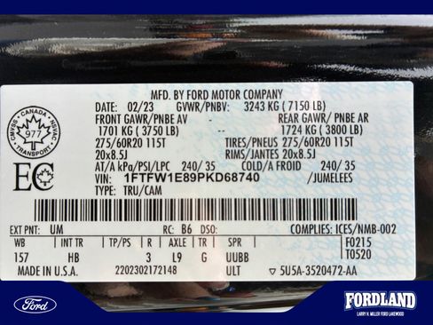 Used 2023 Ford F150 Lariat w/ Equipment Group 502A High AWD/4WD image 25