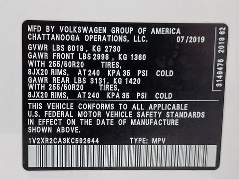 Used 2019 Volkswagen Atlas SE AWD/4WD image 30