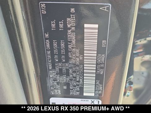 New 2026 Lexus RX 350 Premium Plus w/ Convenience Package AWD/4WD image 18
