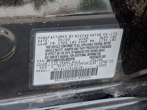 Certified 2025 Nissan Versa S w/ Trunk Package FWD image 27