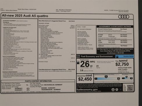 New 2025 Audi A5 2.0T Prestige image 32