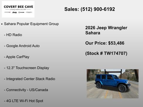 New 2026 Jeep Wrangler Sahara AWD/4WD image 12