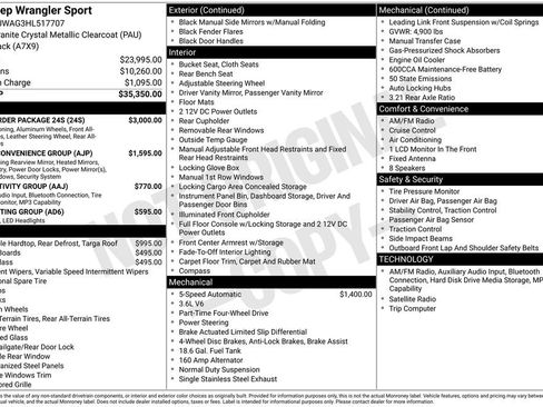 Used 2017 Jeep Wrangler Sport w/ Quick Order Package 24S image 2