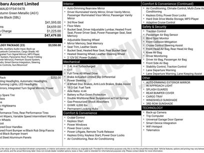 Certified 2023 Subaru Ascent Limited w/ Technology Package