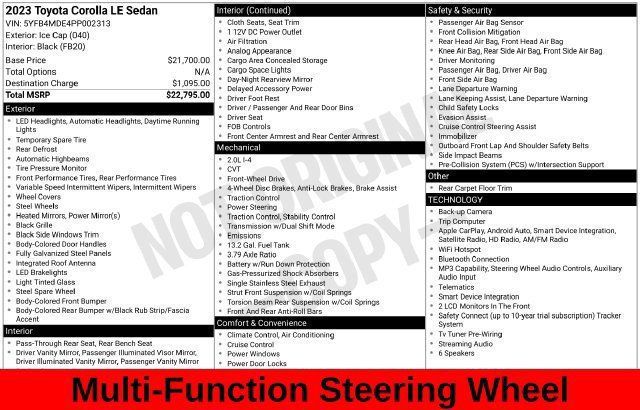 Used 2023 Toyota Corolla LE FWD image 17
