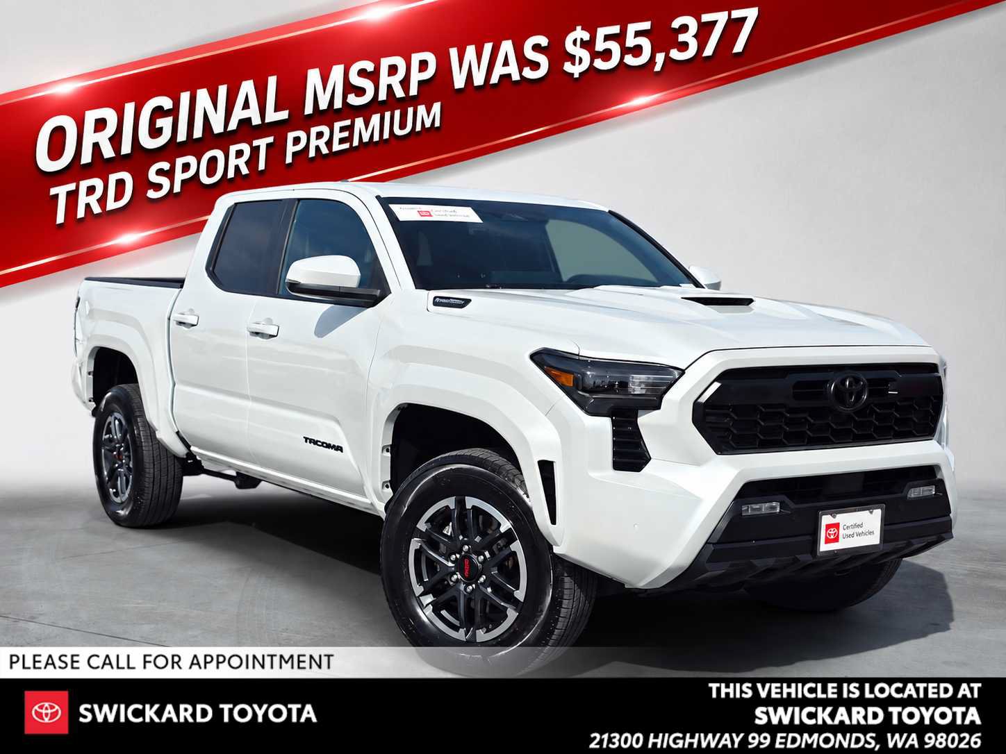 Certified 2025 Toyota Tacoma TRD Sport w/ TRD Sport Upgrade Package AWD/4WD image 1