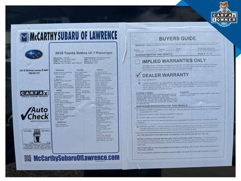 Used 2018 Toyota Sienna LE AWD/4WD image 33