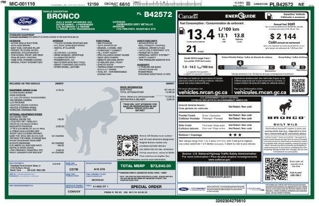 Used 2023 Ford Bronco Outer Banks w/ Sasquatch Package AWD/4WD image 12