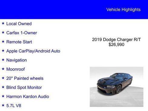 Used 2019 Dodge Charger R/T w/ Plus Group RWD image 2