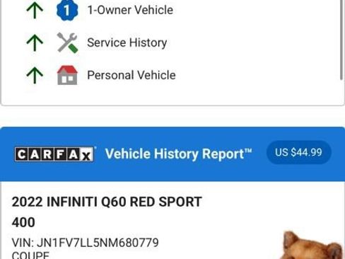 Used 2022 INFINITI Q60 Red Sport 400 w/ Proactive Package image 4