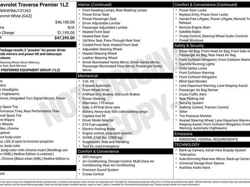 Used 2021 Chevrolet Traverse Premier image 6