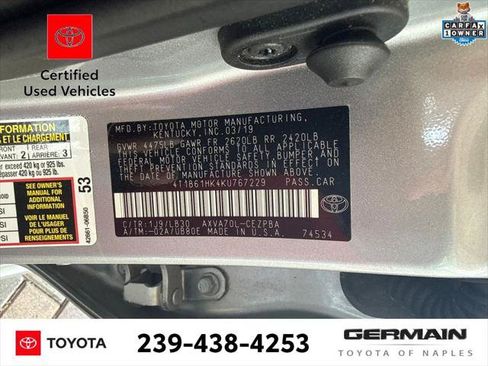 Certified 2019 Toyota Camry XSE w/ Navigation Package FWD image 24