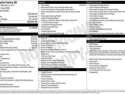 Used 2024 Toyota Camry SE w/ Cold Weather Package AWD/4WD image 29