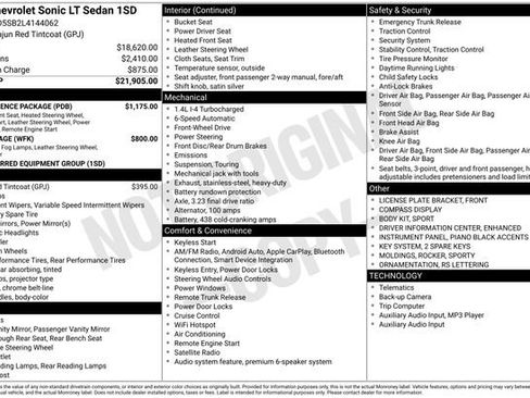 Used 2020 Chevrolet Sonic LT w/ Convenience Package image 3