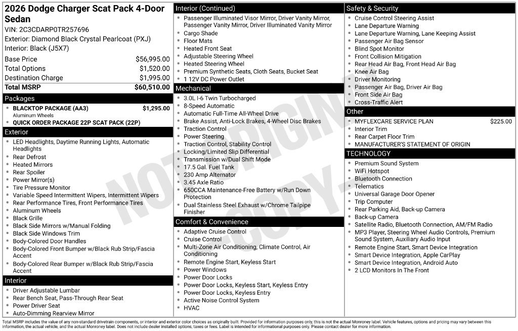 New 2026 Dodge Charger Scat Pack w/ Blacktop Package AWD/4WD image 5