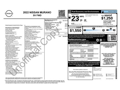 Used 2022 Nissan Murano SV w/ Cargo Package FWD image 5
