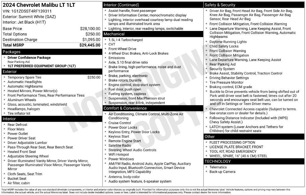 Used 2024 Chevrolet Malibu LT FWD image 2