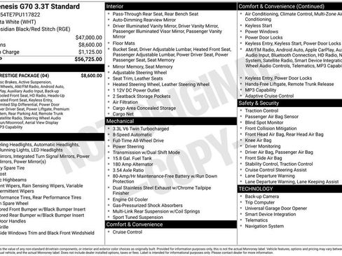 Used 2023 Genesis G70 3.3T w/ Sport Prestige Package image 5