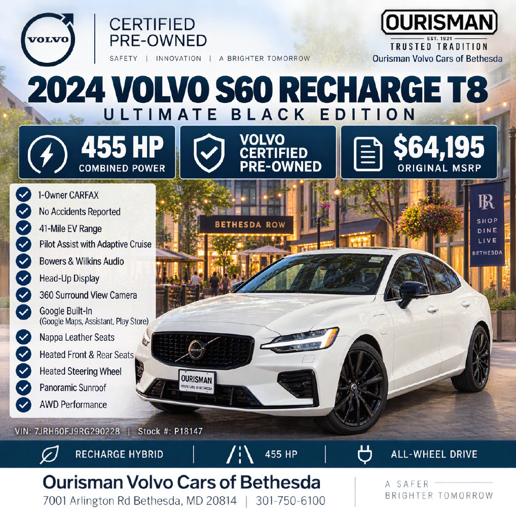 Used 2024 Volvo S60 T8 Ultimate w/ Climate Package AWD/4WD image 2