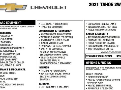 Used 2021 Chevrolet Tahoe LT w/ Luxury Package image 22