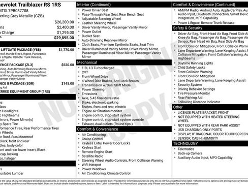 Used 2023 Chevrolet TrailBlazer RS w/ Sun and Liftgate Package FWD image 57