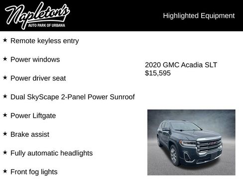 Used 2020 GMC Acadia SLT w/ Trailering Package FWD image 7