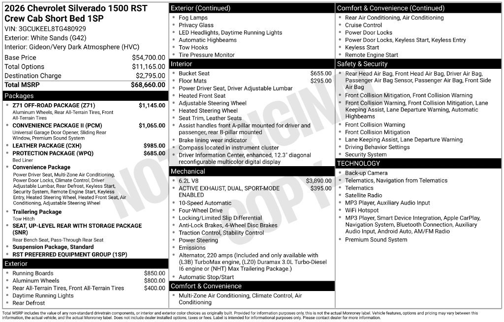 New 2026 Chevrolet Silverado 1500 RST w/ Z71 Off-Road Package AWD/4WD image 33