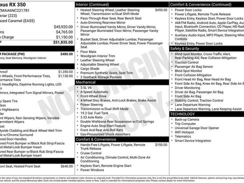 Used 2022 Lexus RX 350 FWD w/ Premium Package image 6
