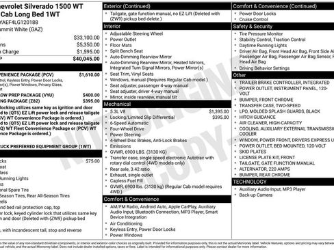 Used 2020 Chevrolet Silverado 1500 W/T w/ WT Convenience Package image 30