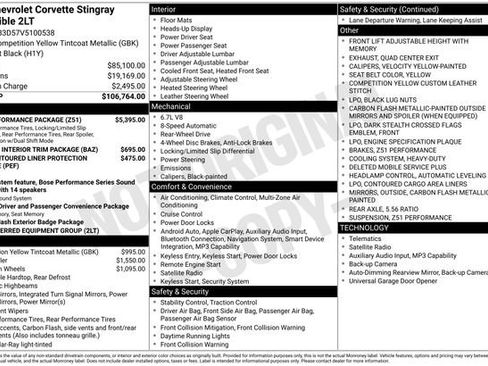 New 2027 Chevrolet Corvette Stingray Convertible w/ Z51 Performance Package RWD image 4
