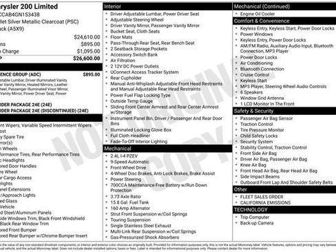 Used 2016 Chrysler 200 Limited w/ Convenience Group FWD image 3