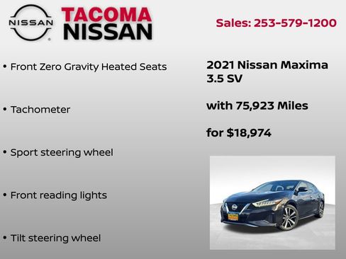 Used 2021 Nissan Maxima 3.5 SV w/ Floor Mat Group image 18