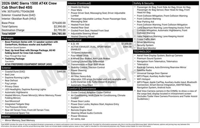 New 2026 GMC Sierra 1500 AT4X AWD/4WD image 28