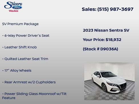 Used 2023 Nissan Sentra SV w/ SV Premium Package FWD image 8