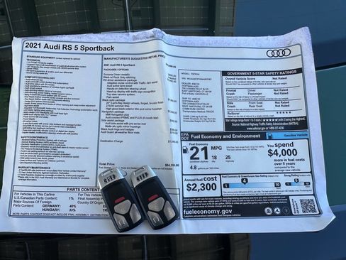 Used 2021 Audi RS 5 Sportback w/ RS Driver Assistance Package AWD/4WD image 27