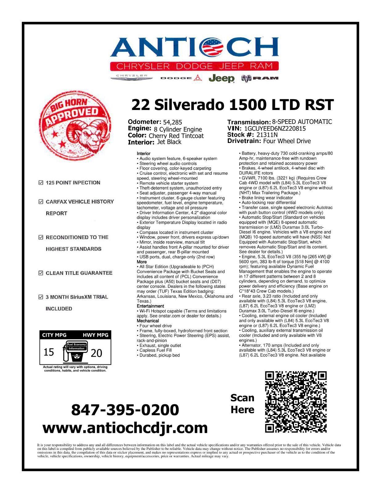 Used 2022 Chevrolet Silverado 1500 RST w/ Safety Package AWD/4WD image 2