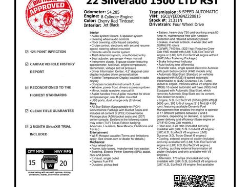 Used 2022 Chevrolet Silverado 1500 RST w/ Safety Package AWD/4WD image 2